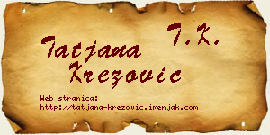 Tatjana Krezović vizit kartica
